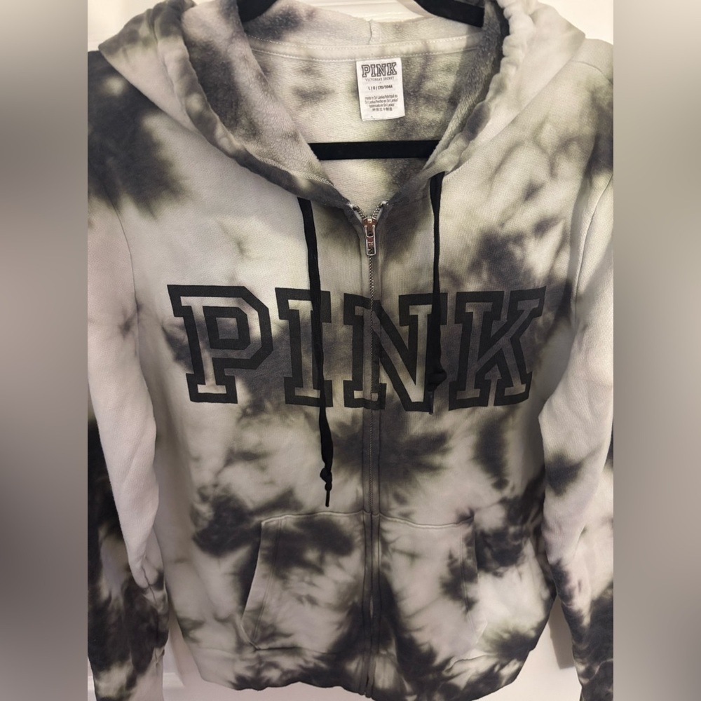 Victoria's Secret PINK hoodie. Featuring a full zip closure, tie-dye style NWOT
